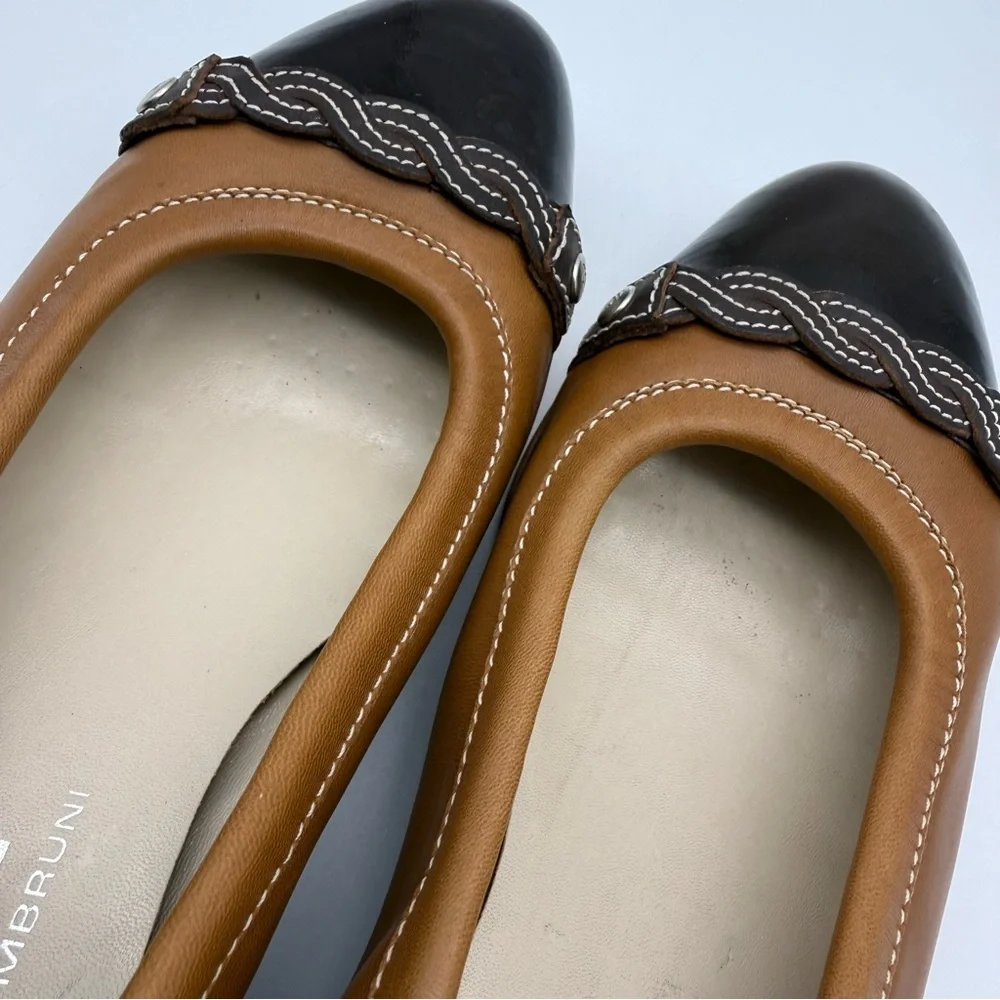 AGL Attilio Giusti Lemobruni Monika Cap Toe Wedge Brown Leather Braided EU 39